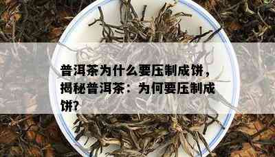 普洱茶为什么要压制成饼，揭秘普洱茶：为何要压制成饼？