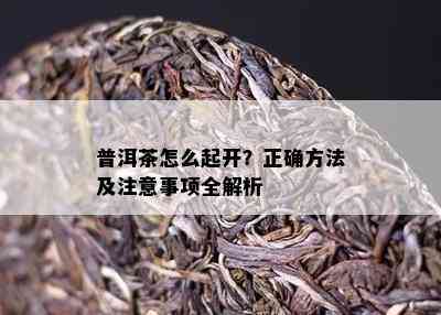 普洱茶怎么起开？正确方法及注意事项全解析