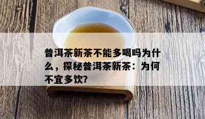 普洱茶新茶不能多喝吗为什么，探秘普洱茶新茶：为何不宜多饮？