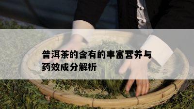 普洱茶的含有的丰富营养与效成分解析