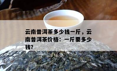 云南普洱茶多少钱一斤，云南普洱茶价格：一斤要多少钱？