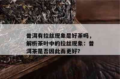 普洱有拉丝现象是好茶吗，解析茶叶中的拉丝现象：普洱茶是否因此而更好？