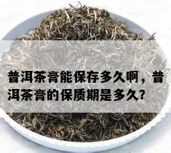 普洱茶膏能保存多久啊，普洱茶膏的保质期是多久？