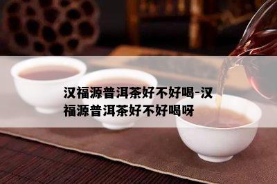 汉福源普洱茶好不好喝-汉福源普洱茶好不好喝呀