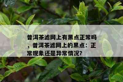 普洱茶滤网上有黑点正常吗，普洱茶滤网上的黑点：正常现象还是异常情况？