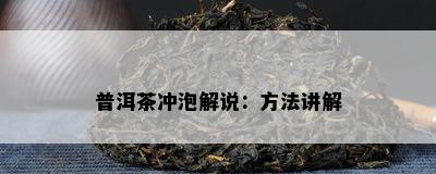 普洱茶冲泡解说：方法讲解