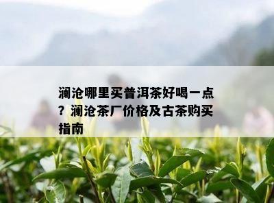 澜沧哪里买普洱茶好喝一点？澜沧茶厂价格及古茶购买指南