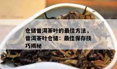 仓储普洱茶叶的更佳方法，普洱茶叶仓储：更佳保存技巧揭秘