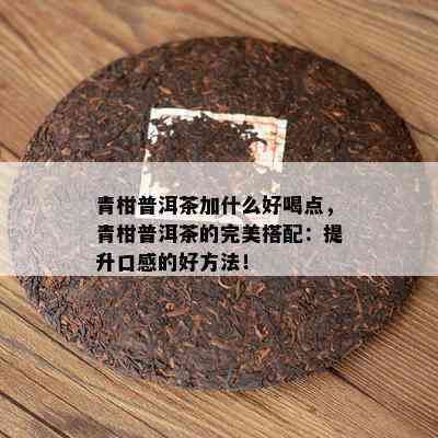 青柑普洱茶加什么好喝点，青柑普洱茶的完美搭配：提升口感的好方法！