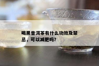 喝黑普洱茶有什么功效及禁忌，可以减肥吗？