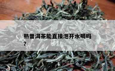 熟普洱茶能直接泡开水喝吗？