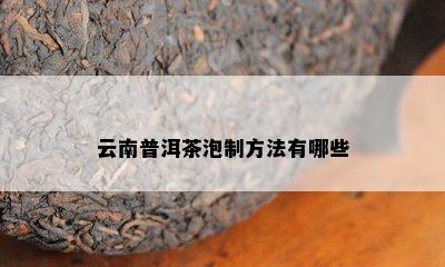 云南普洱茶泡制方法有哪些