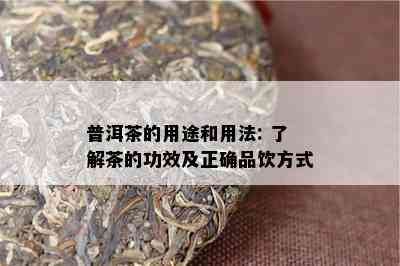 普洱茶的用途和用法: 了解茶的功效及正确品饮方式