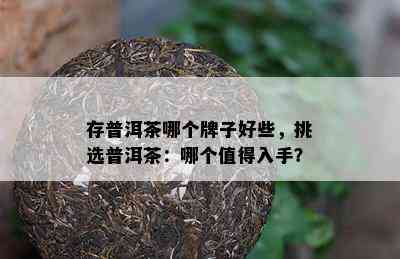 存普洱茶哪个牌子好些，挑选普洱茶：哪个值得入手？