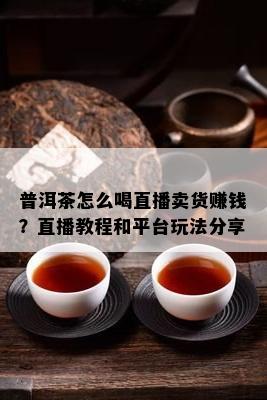 普洱茶怎么喝直播卖货赚钱？直播教程和平台玩法分享