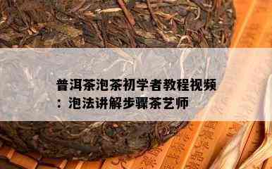 普洱茶泡茶初学者教程视频：泡法讲解步骤茶艺师