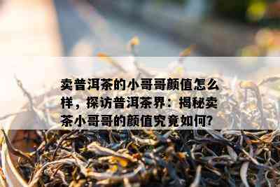 卖普洱茶的小哥哥颜值怎么样，探访普洱茶界：揭秘卖茶小哥哥的颜值究竟如何？