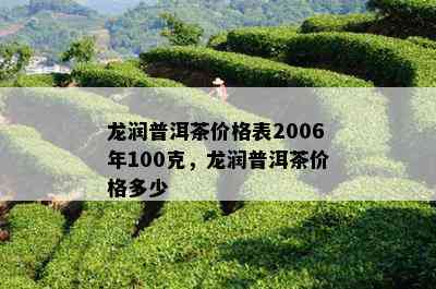 龙润普洱茶价格表2006年100克，龙润普洱茶价格多少