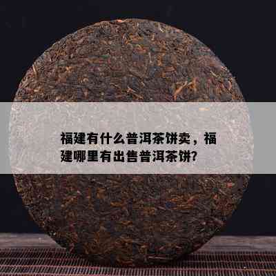 福建有什么普洱茶饼卖，福建哪里有出售普洱茶饼？