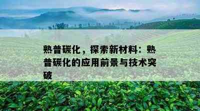 熟普碳化，探索新材料：熟普碳化的应用前景与技术突破