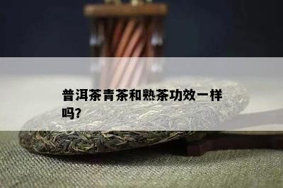 普洱茶青茶和熟茶功效一样吗？