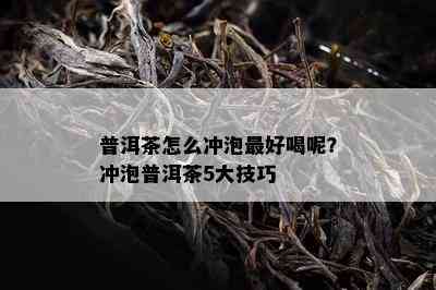 普洱茶怎么冲泡更好喝呢？冲泡普洱茶5大技巧