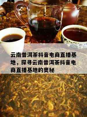 云南普洱茶抖音电商直播基地，探寻云南普洱茶抖音电商直播基地的奥秘