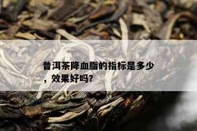 普洱茶降血脂的指标是多少，效果好吗？