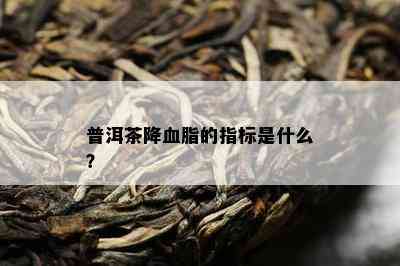 普洱茶降血脂的指标是什么？