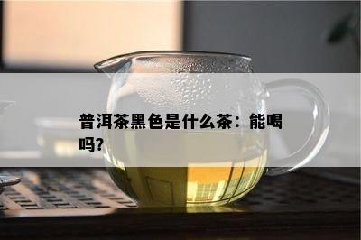 普洱茶黑色是什么茶：能喝吗？