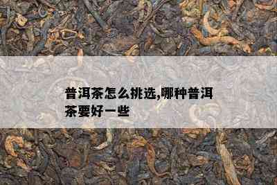 普洱茶怎么挑选,哪种普洱茶要好一些