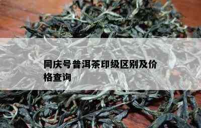 同庆号普洱茶印级区别及价格查询