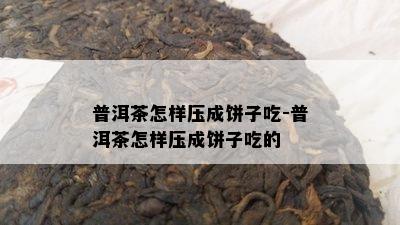 普洱茶怎样压成饼子吃-普洱茶怎样压成饼子吃的