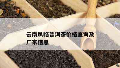 云南凤临普洱茶价格查询及厂家信息