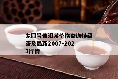 龙园号普洱茶价格查询特级茶及最新2007-2023行情