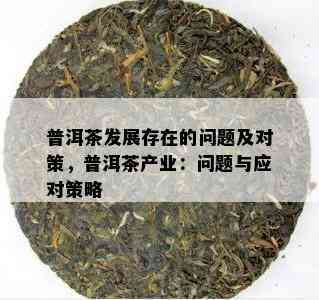 普洱茶发展存在的问题及对策，普洱茶产业：问题与应对策略