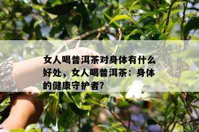 女人喝普洱茶对身体有什么好处，女人喝普洱茶：身体的健康守护者？