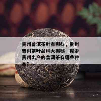 贵州普洱茶叶有哪些，贵州普洱茶叶品种大揭秘：探索贵州出产的普洱茶有哪些种类？