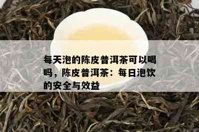 每天泡的陈皮普洱茶可以喝吗，陈皮普洱茶：每日泡饮的安全与效益