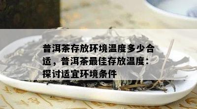 普洱茶存放环境温度多少合适，普洱茶更佳存放温度：探讨适宜环境条件