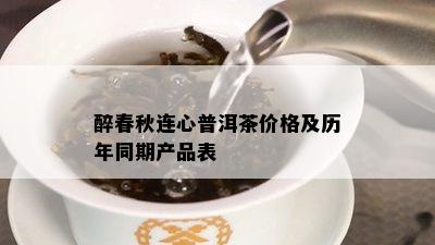 醉春秋连心普洱茶价格及历年同期产品表