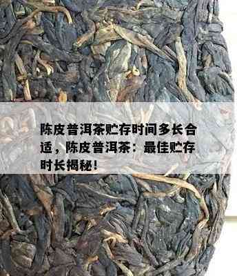 陈皮普洱茶贮存时间多长合适，陈皮普洱茶：更佳贮存时长揭秘！