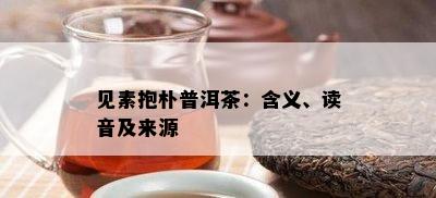 见素抱朴普洱茶：含义、读音及来源