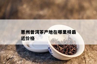 惠州普洱茶产地在哪里呀最近价格