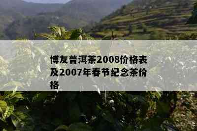 博友普洱茶2008价格表及2007年春节纪念茶价格