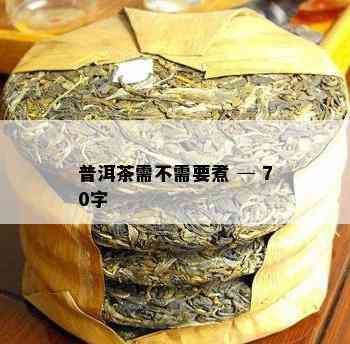 普洱茶需不需要煮 ─ 70字