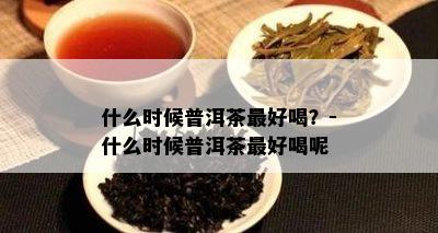 什么时候普洱茶更好喝？-什么时候普洱茶更好喝呢