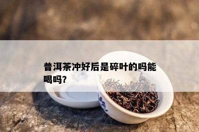 普洱茶冲好后是碎叶的吗能喝吗？