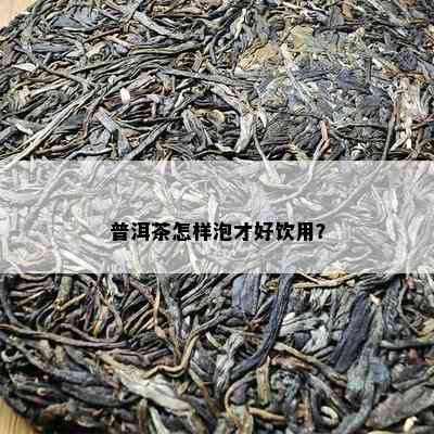 普洱茶怎样泡才好饮用？