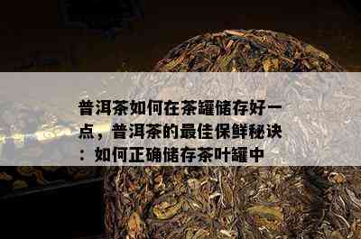 普洱茶如何在茶罐储存好一点，普洱茶的更佳保鲜秘诀：如何正确储存茶叶罐中